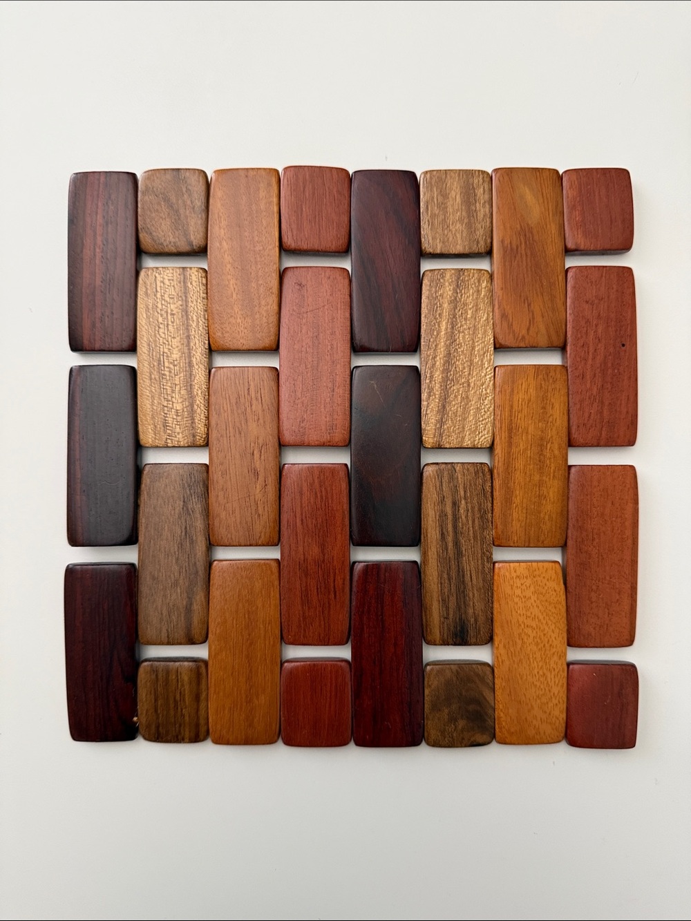 Hand-crafted Tropical HardWood Foldable Trivet(Vintage/Mid Century Modern Vibes)